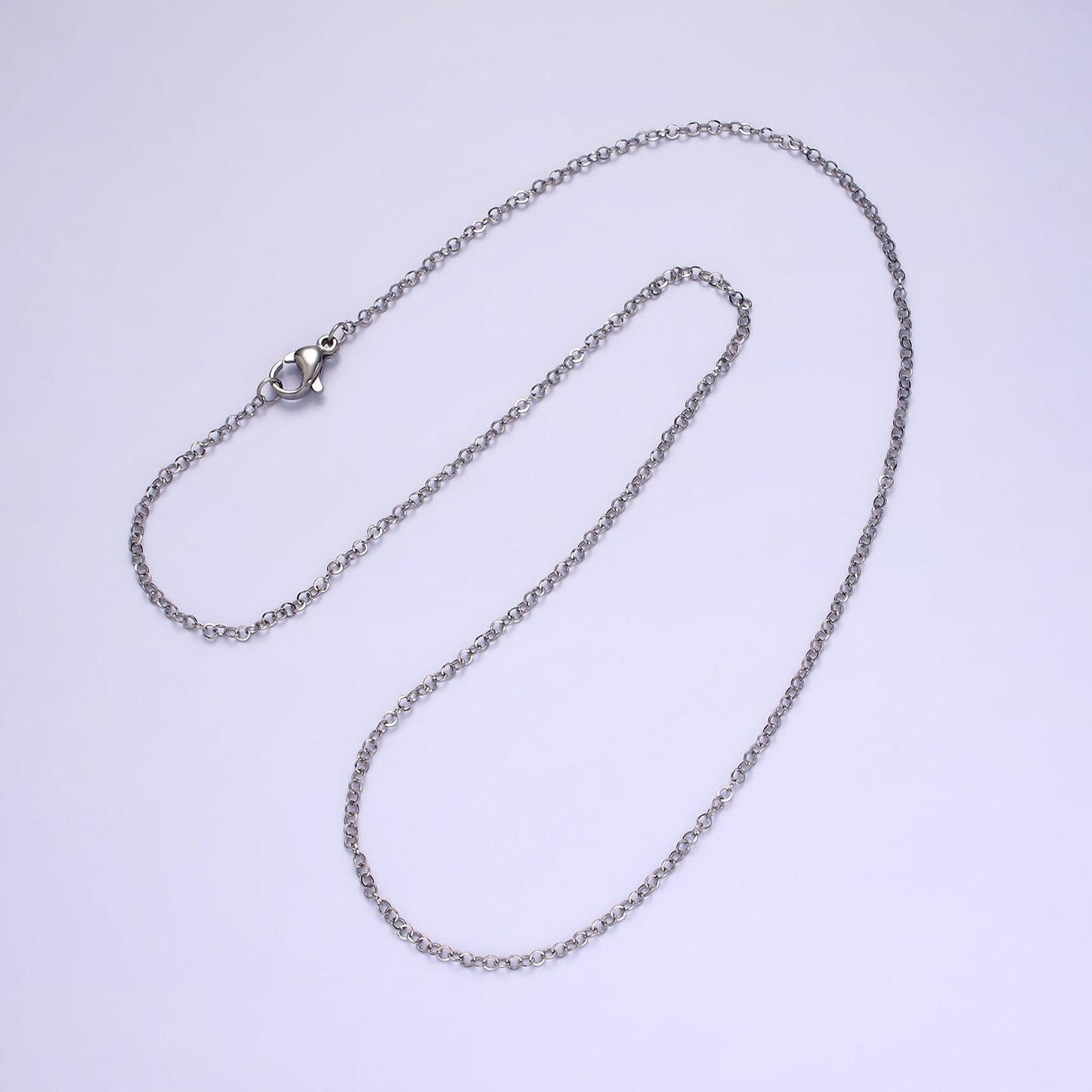 Stainless steel 1.5mm rolo 18 inch minimalist layering chain necklace | wa-2109