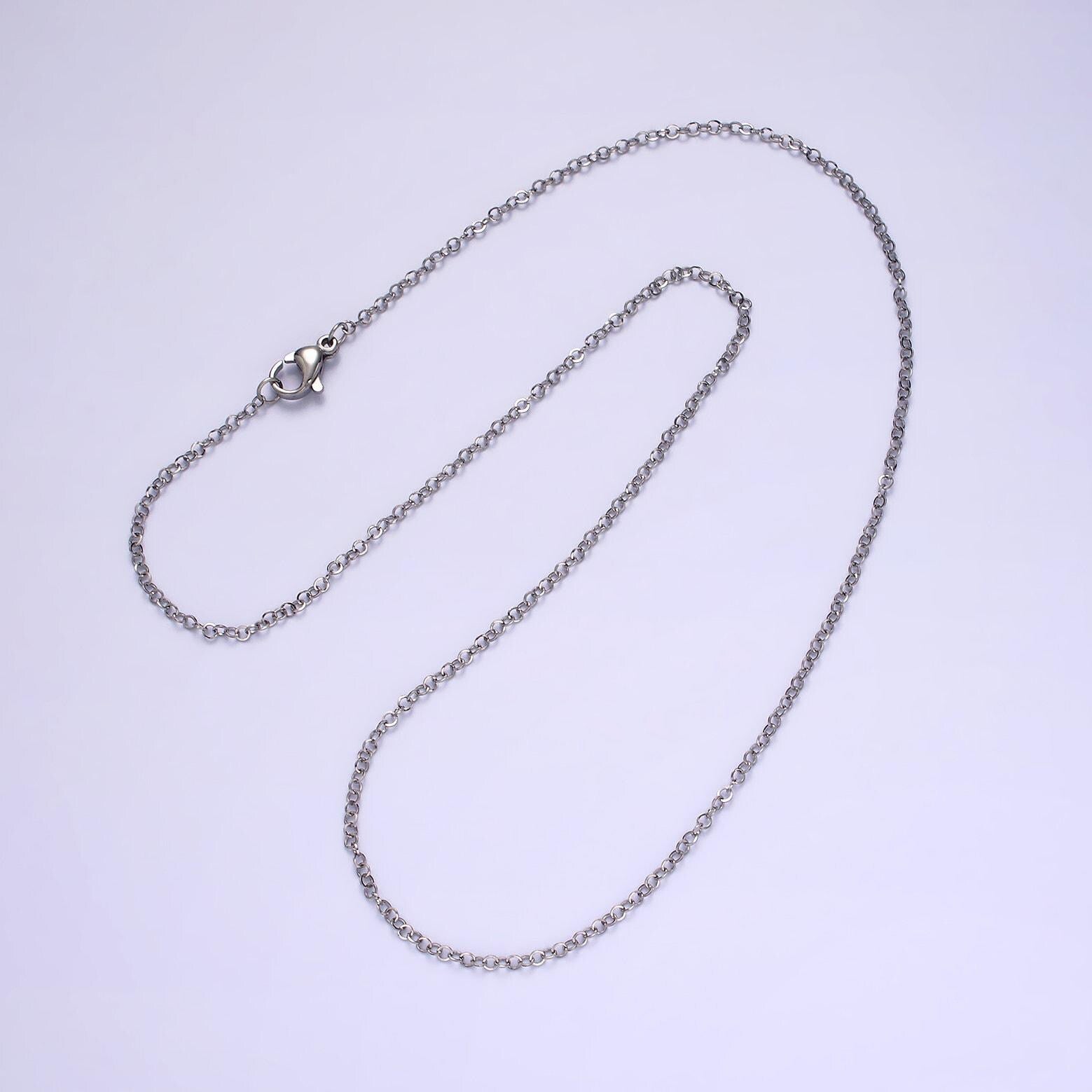 Stainless steel 1.5mm rolo 18 inch minimalist layering chain necklace | wa-2109