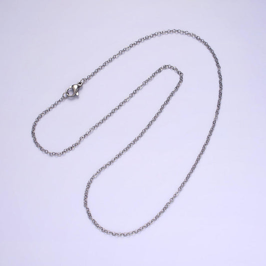 Stainless steel 1.5mm rolo 18 inch minimalist layering chain necklace | wa-2109