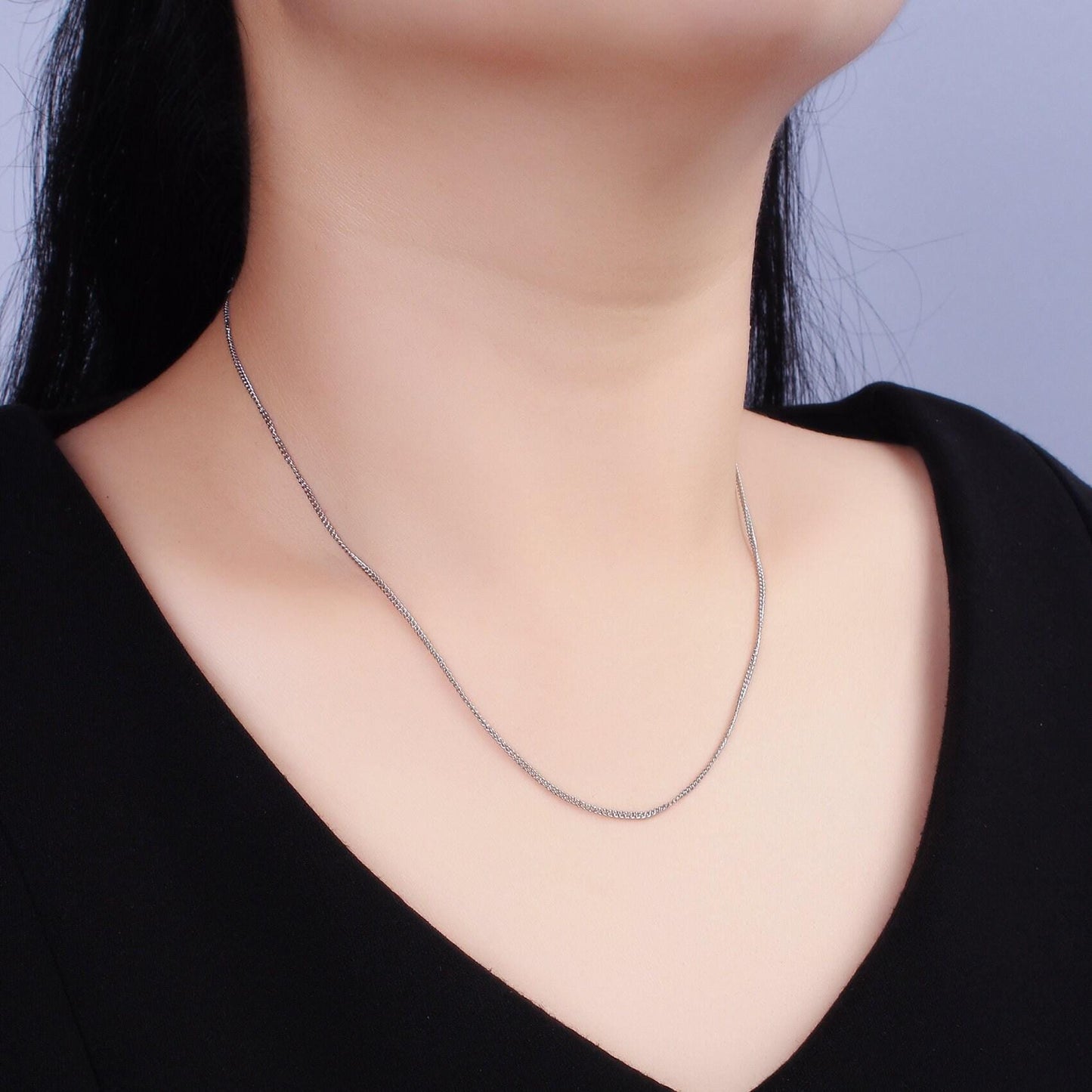 18'' ready to use stainless steel curb link chain, layer necklace | wa-2108