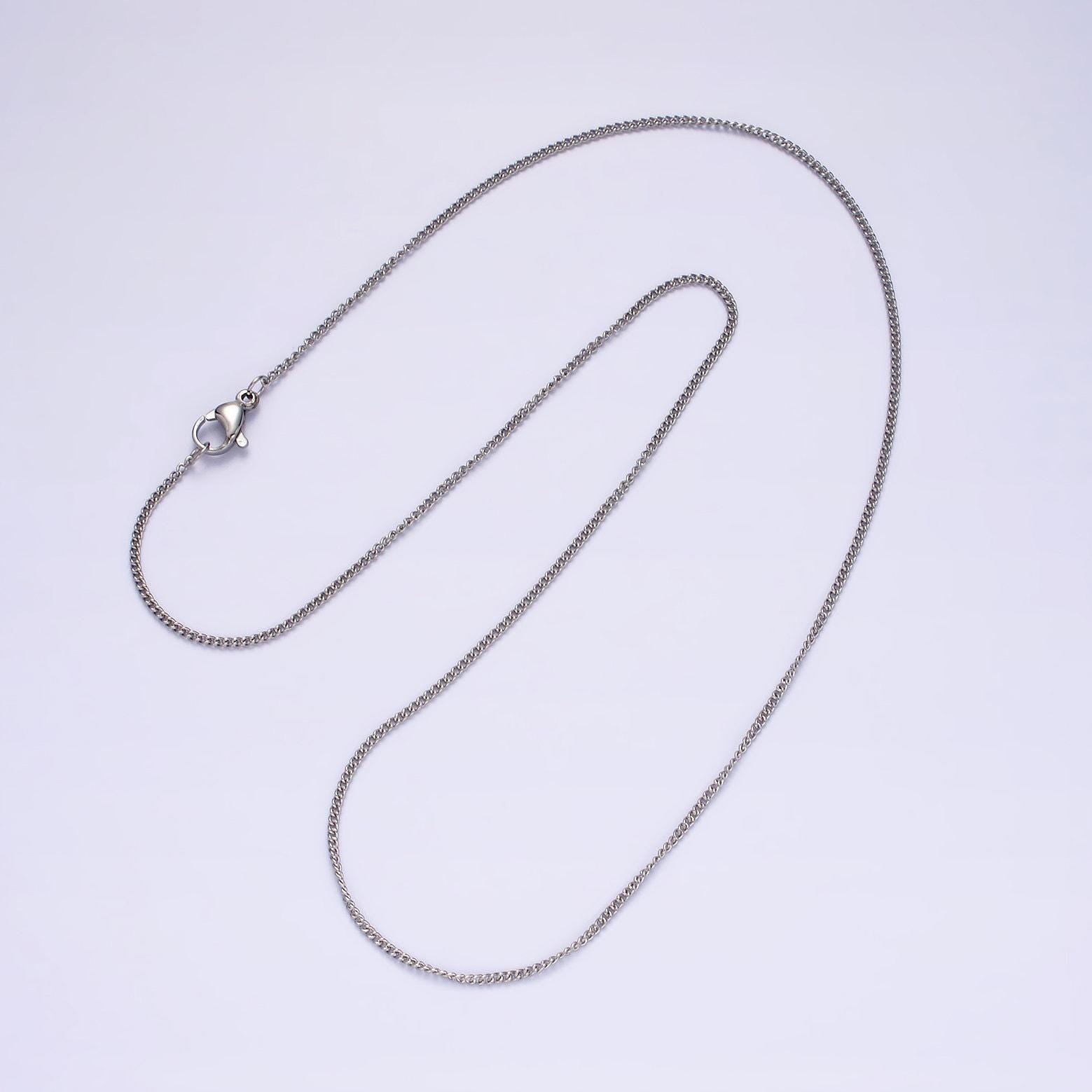 Stainless steel 2mm sunburst cable 18 inch layering chain necklace in silver | wa-2107