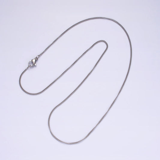Stainless steel 2mm sunburst cable 18 inch layering chain necklace in silver | wa-2107