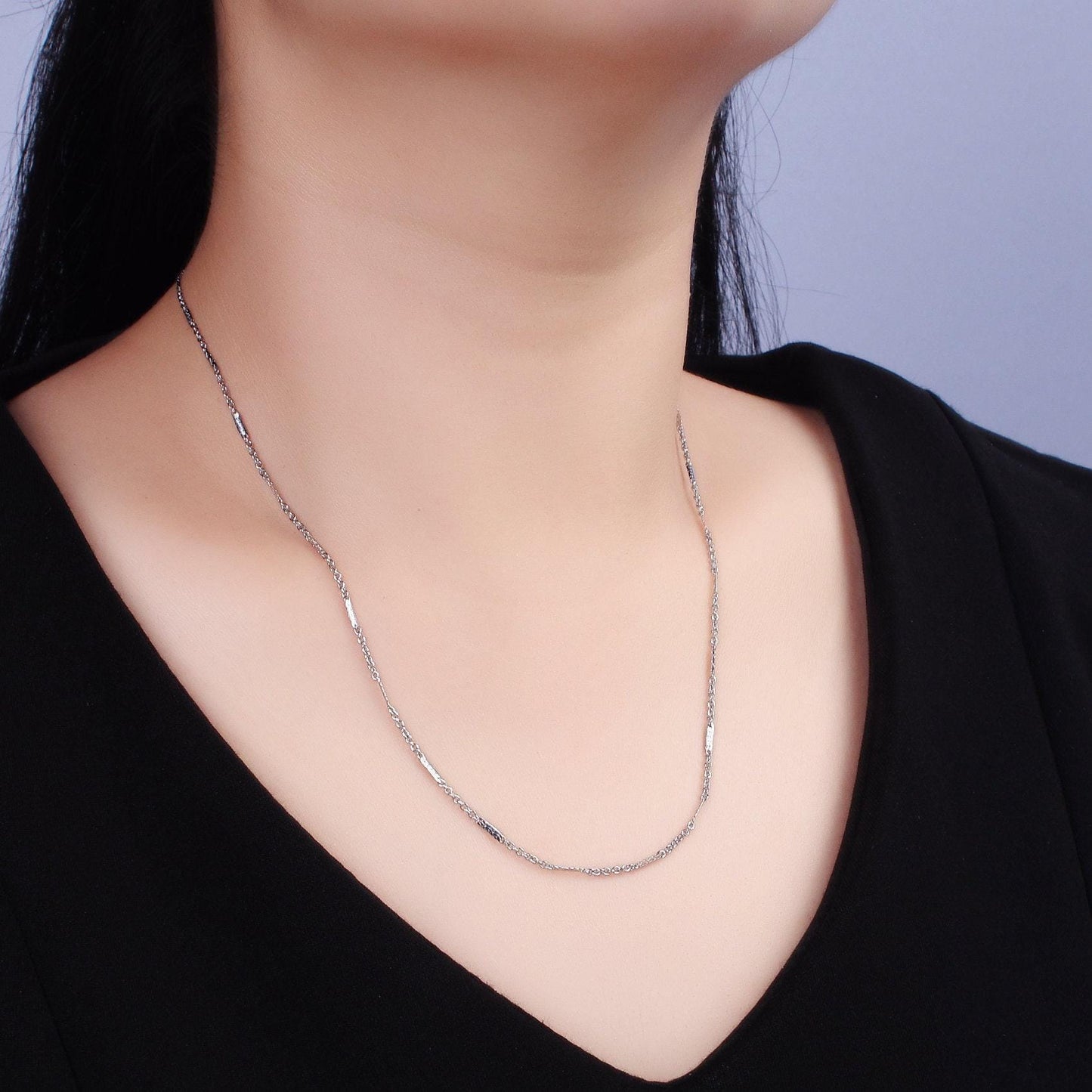 Dainty cable chain necklace for women stainless steel necklace 19.68 inch long wa-2105