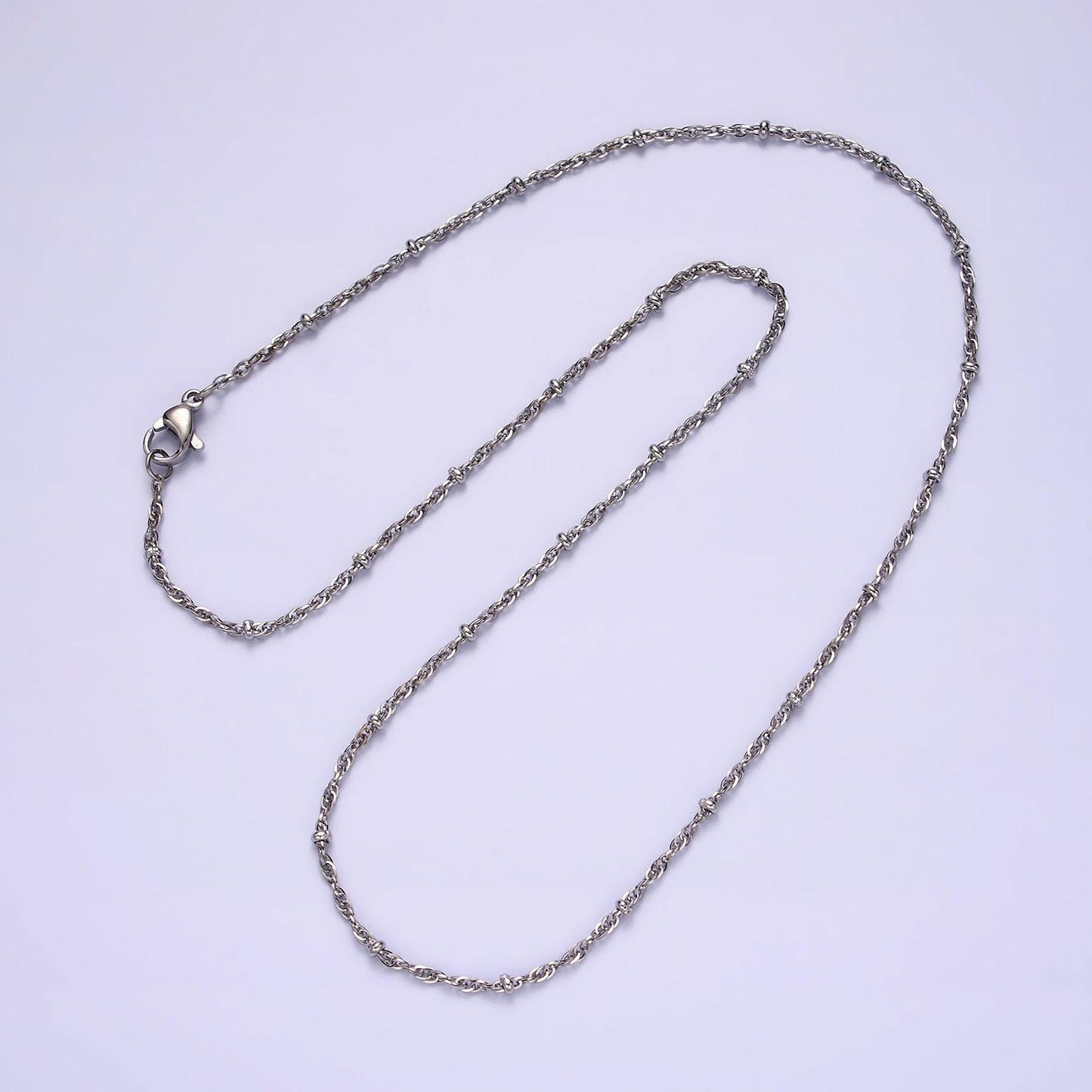 Stainless steel 2mm satellite singapore 18 inch layering chain necklace | wa-2102