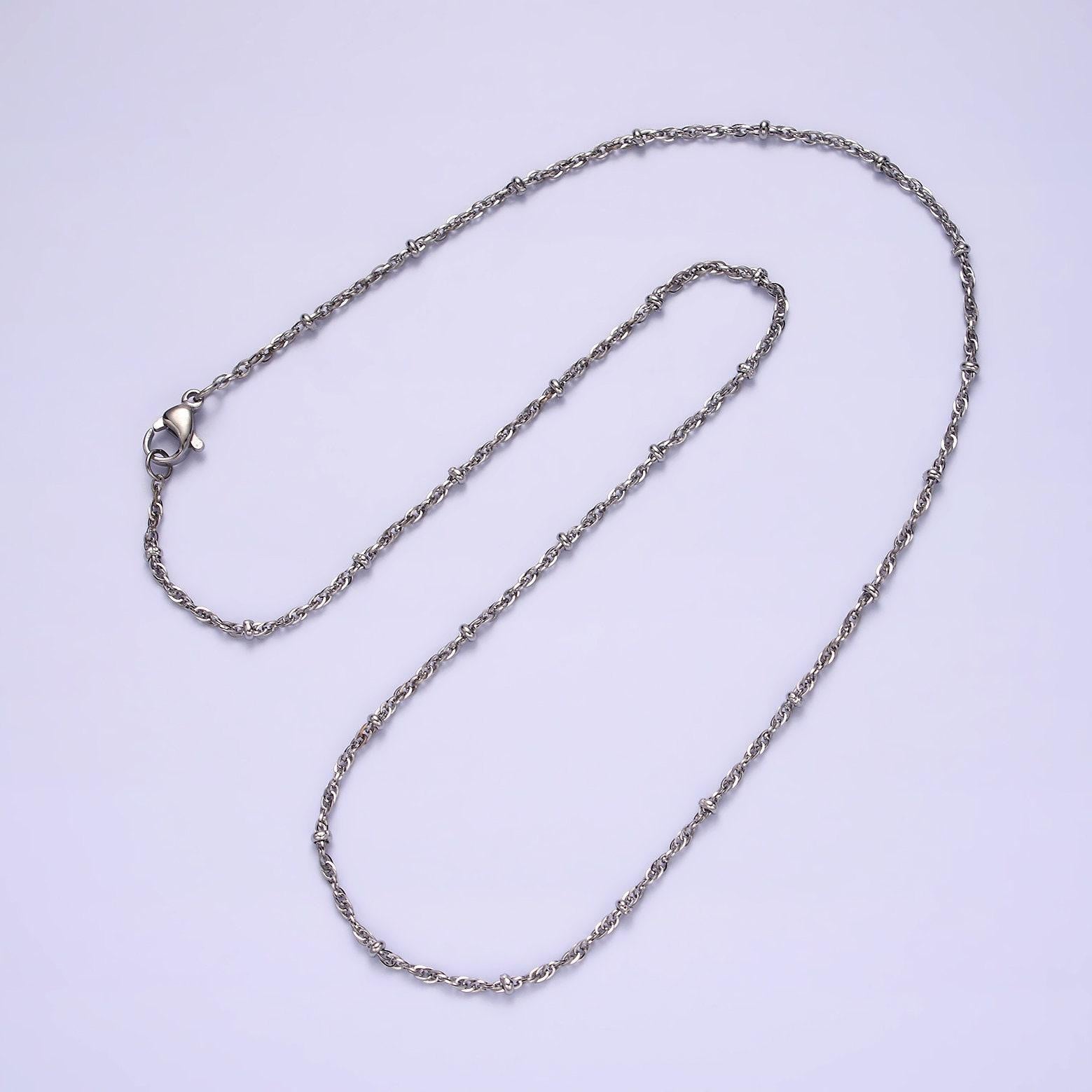 Stainless steel 2mm satellite singapore 18 inch layering chain necklace | wa-2102