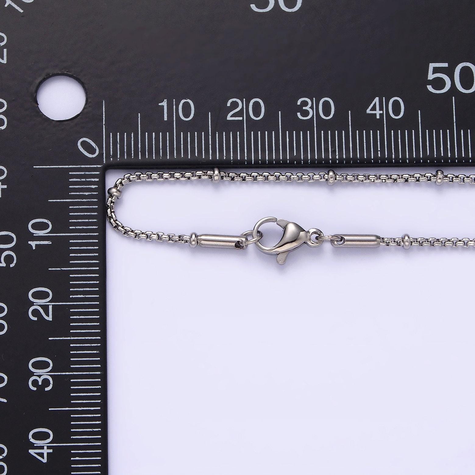 Stainless steel 2mm satellite box 18 inch chain necklace in silver | wa-2103