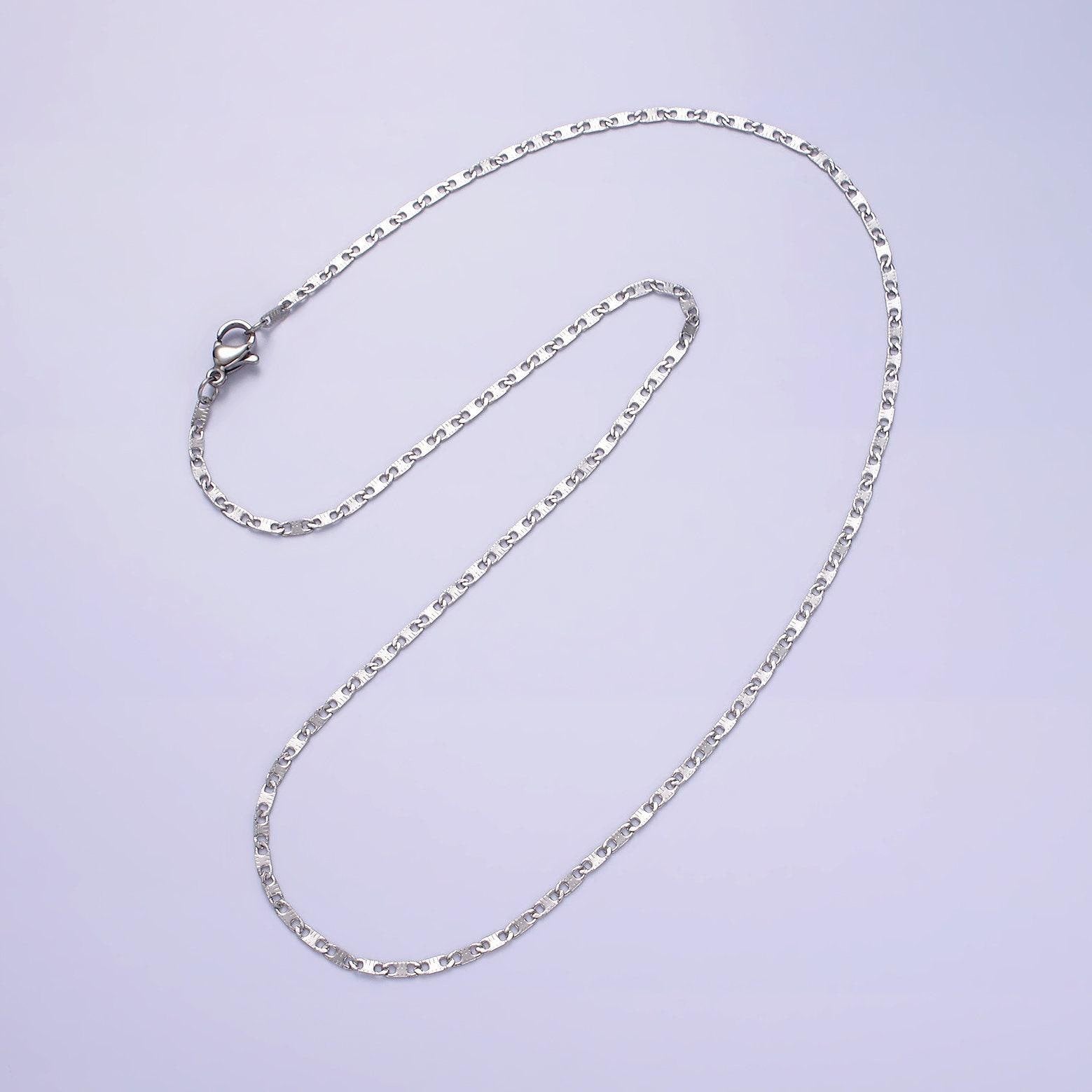 Dainty mariner anchor chain necklace for women stainless steel necklace 18 inch long wa-2101