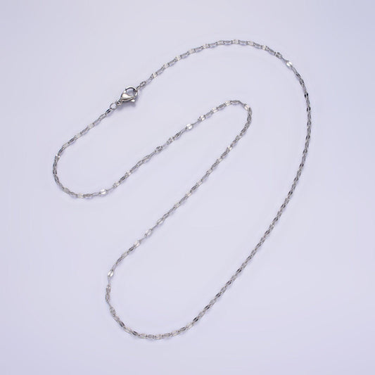 18'' ready to use stainless steel flat cable link chain, layer necklace | wa-2100
