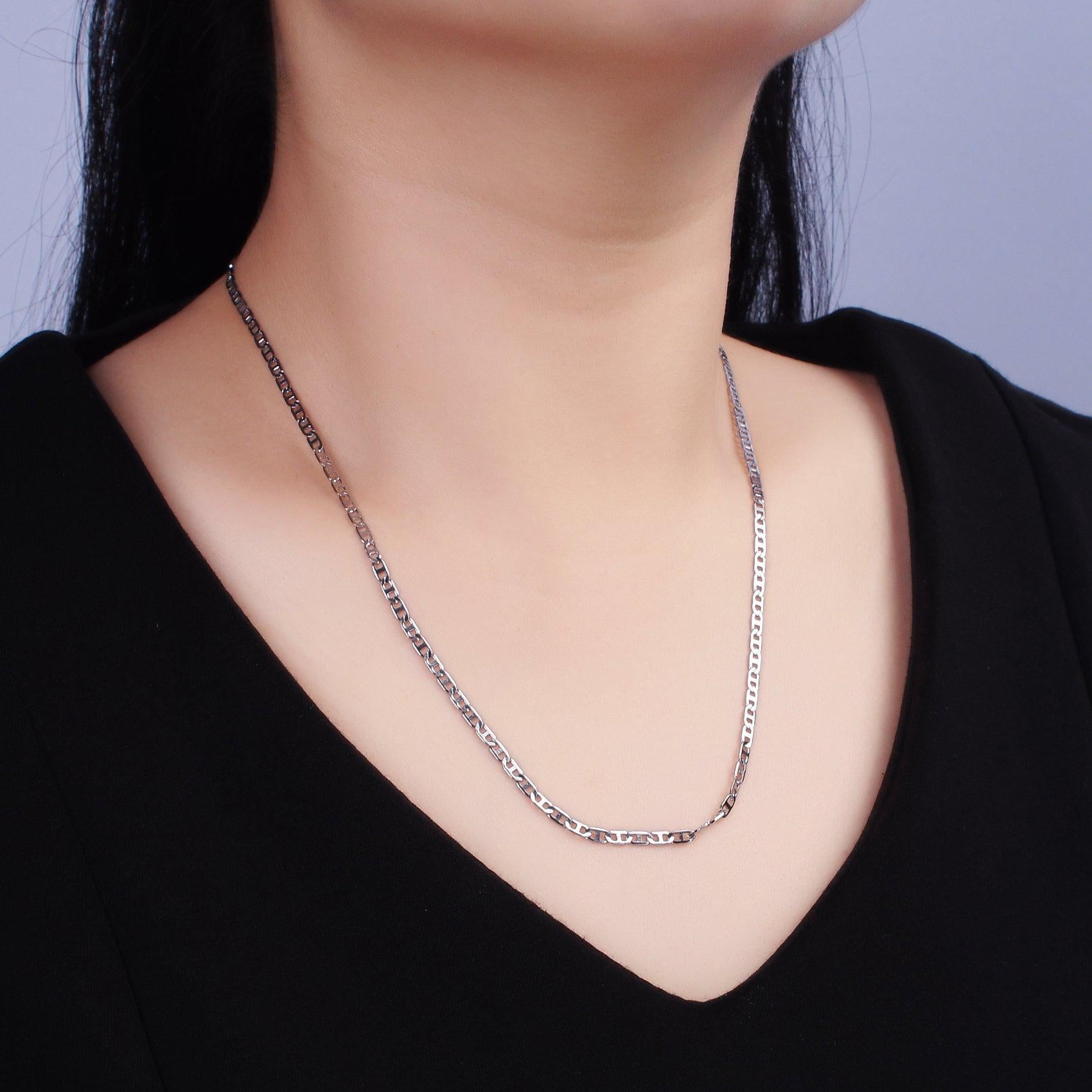 18.3 inch stainless steel flat mariner chain for wholesale chains and jewelry making supplies findings wa2099