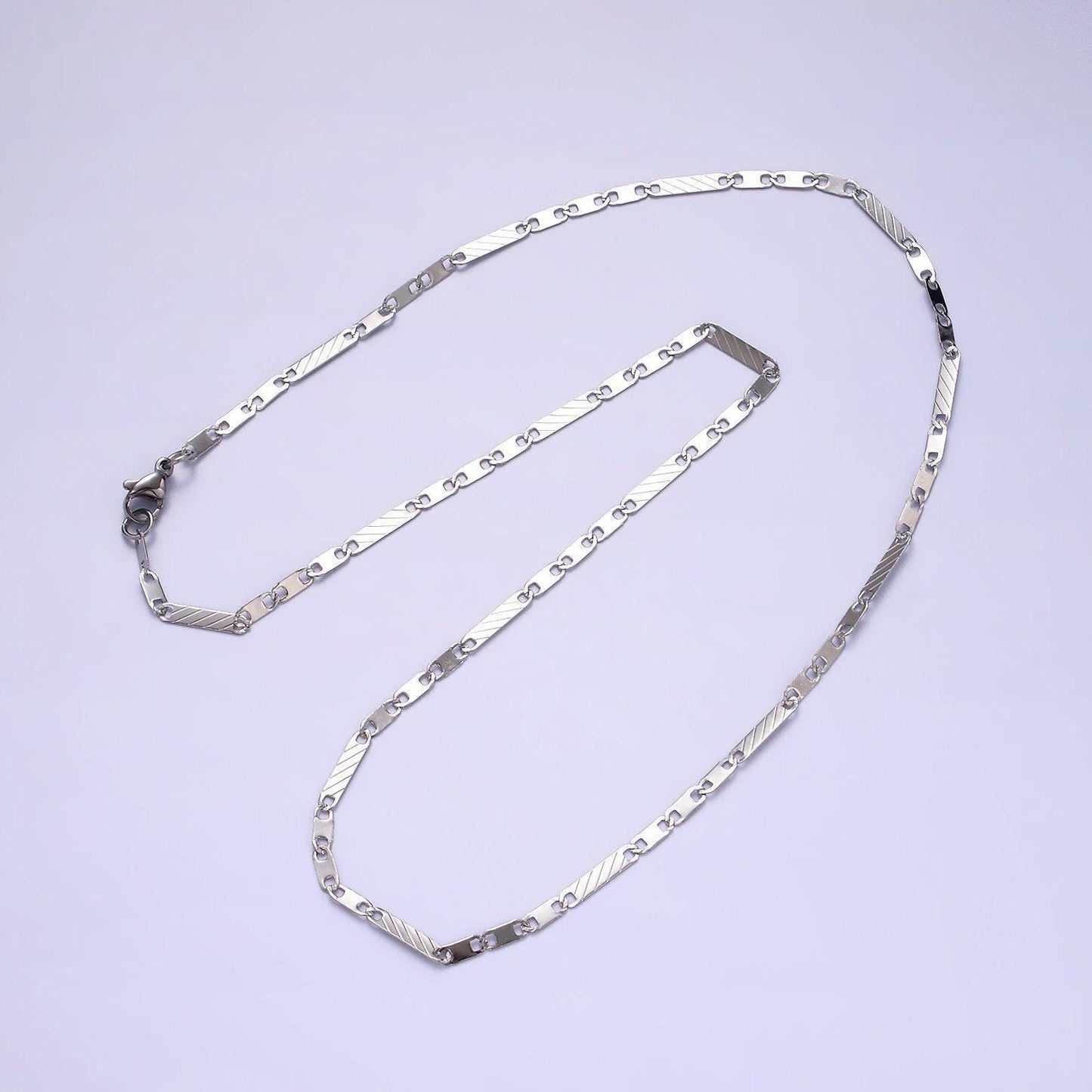 Long flat mariner anchor chain necklace for women stainless steel necklace 20 inch long wa-2098