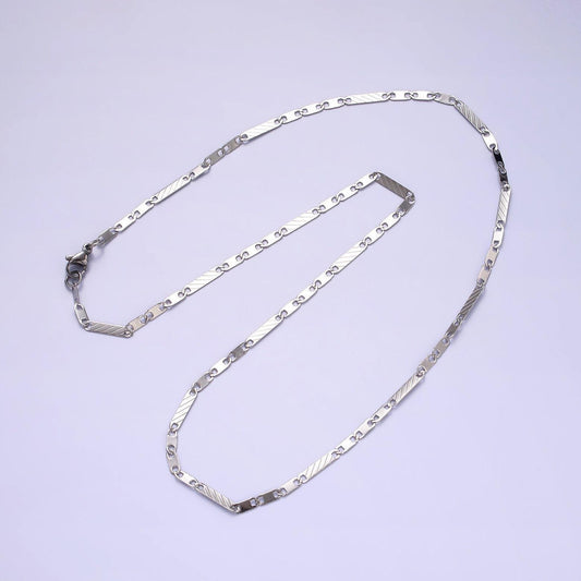 Long flat mariner anchor chain necklace for women stainless steel necklace 20 inch long wa-2098