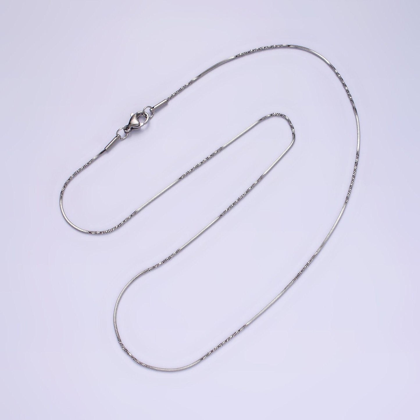 18.5'' ready to use stainless steel cocoon necklace chain, layer snake twisted chain necklace | wa-2095