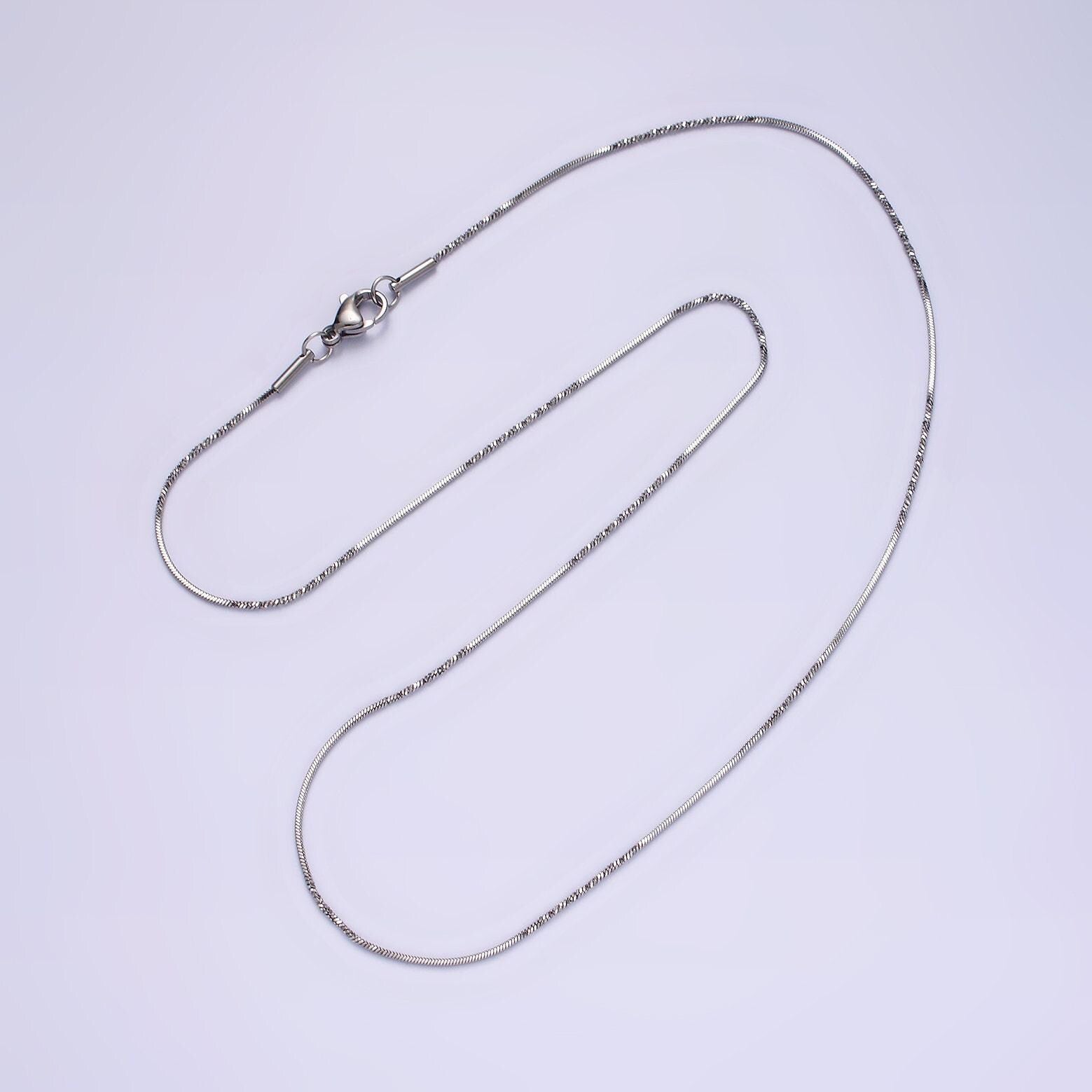18.5'' ready to use stainless steel cocoon necklace chain, layer snake twisted chain necklace | wa-2095