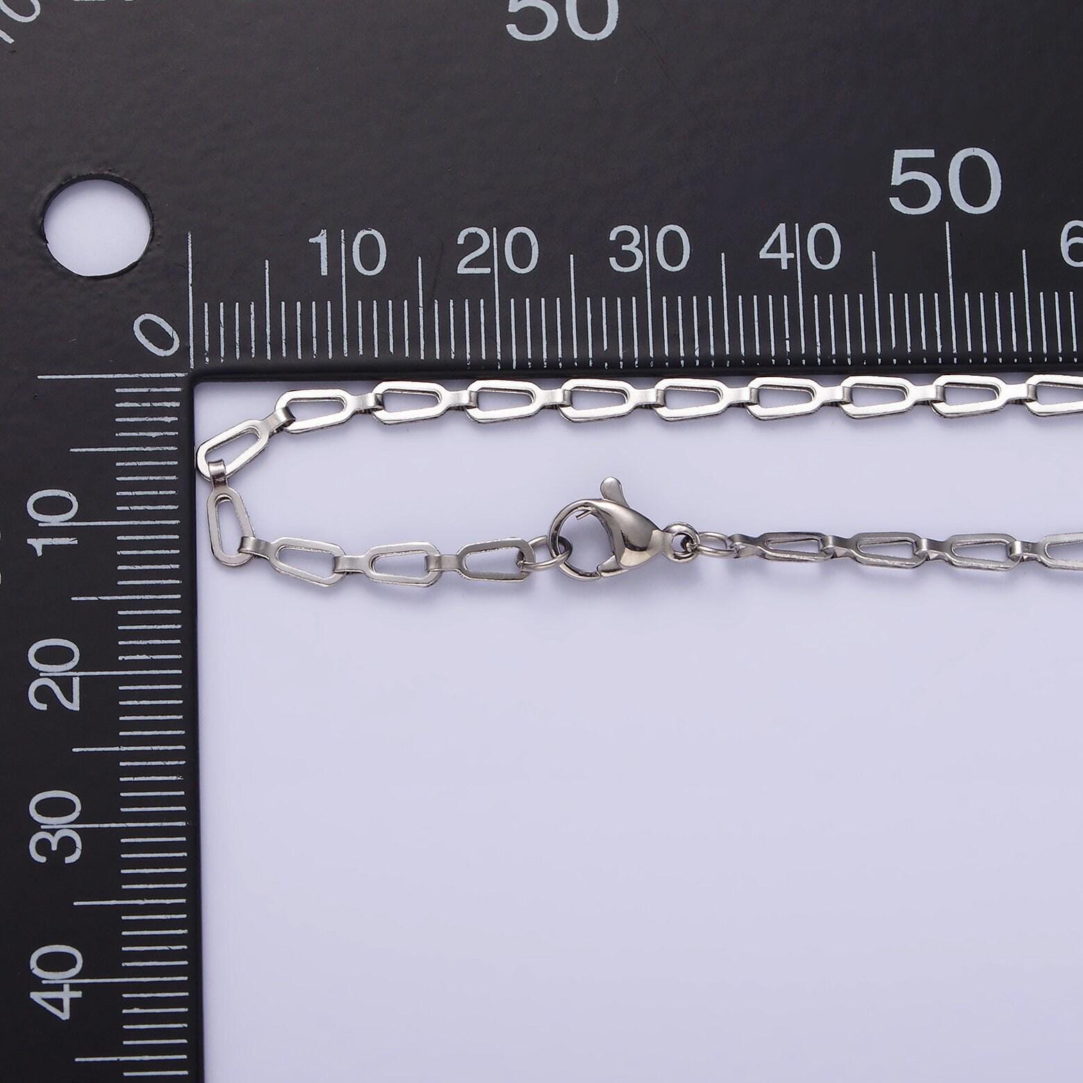 Stainless steel flat oval cable chain necklace 2.7mm cable chain jewelry making 18 inch women necklace wa2096
