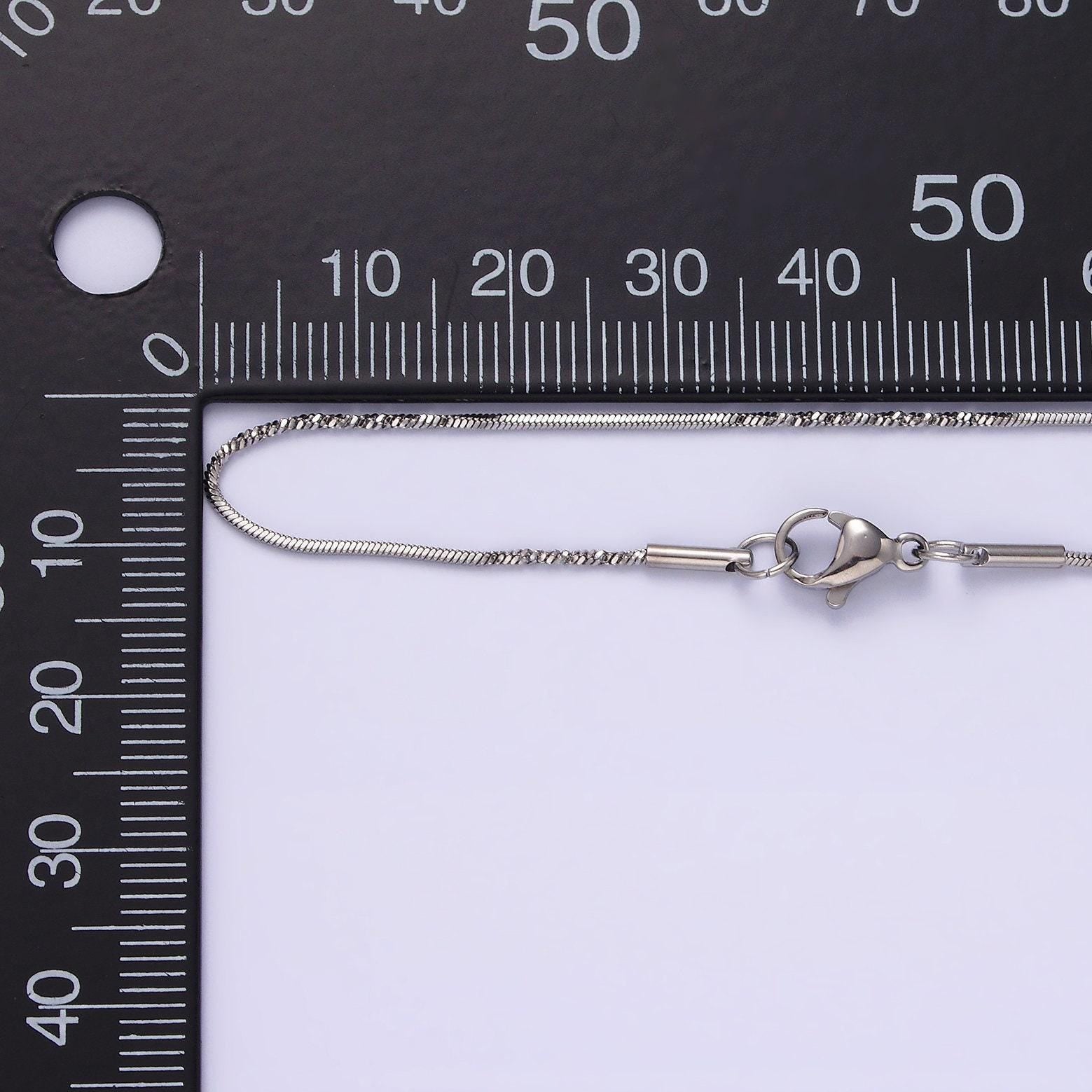 18.5'' ready to use stainless steel cocoon necklace chain, layer snake twisted chain necklace | wa-2095