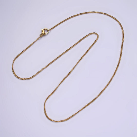 Stainless steel 1.5mm dainty curb 18 inch layering chain necklace | wa-2088