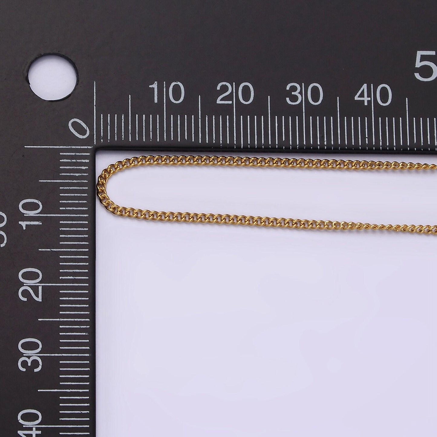 Stainless steel 1.5mm dainty curb 18 inch layering chain necklace | wa-2088