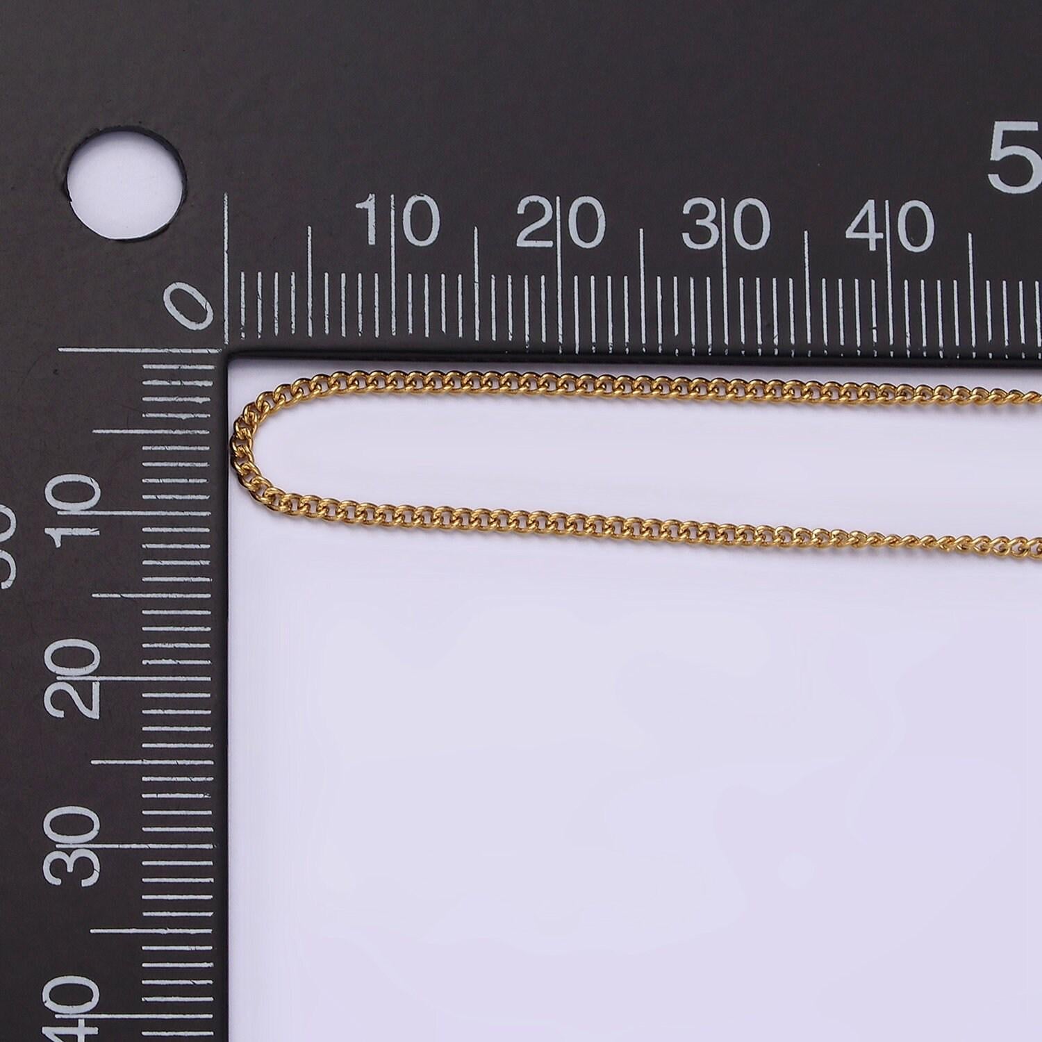 Stainless steel 1.5mm dainty curb 18 inch layering chain necklace | wa-2088