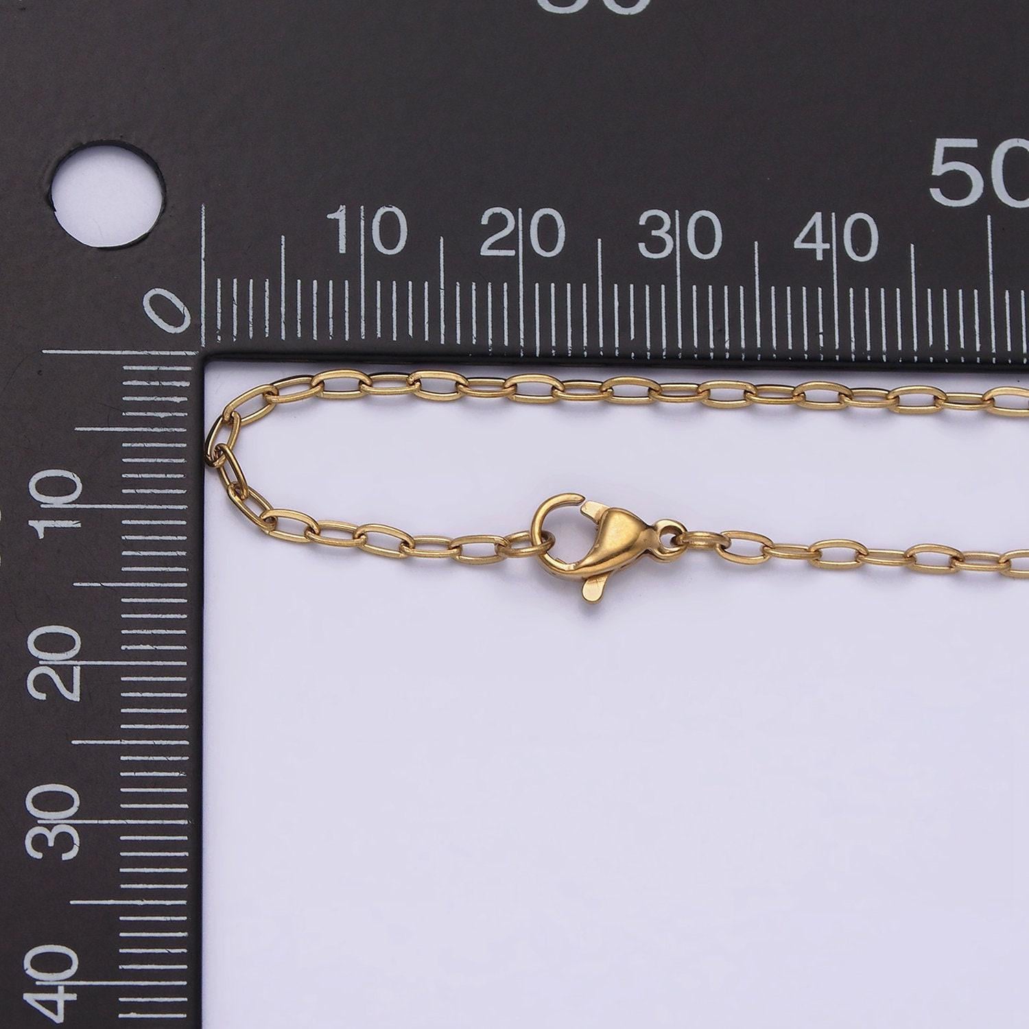 Stainless steel 2mm dainty cable chain 17.72 layering chain necklace | wa-2025