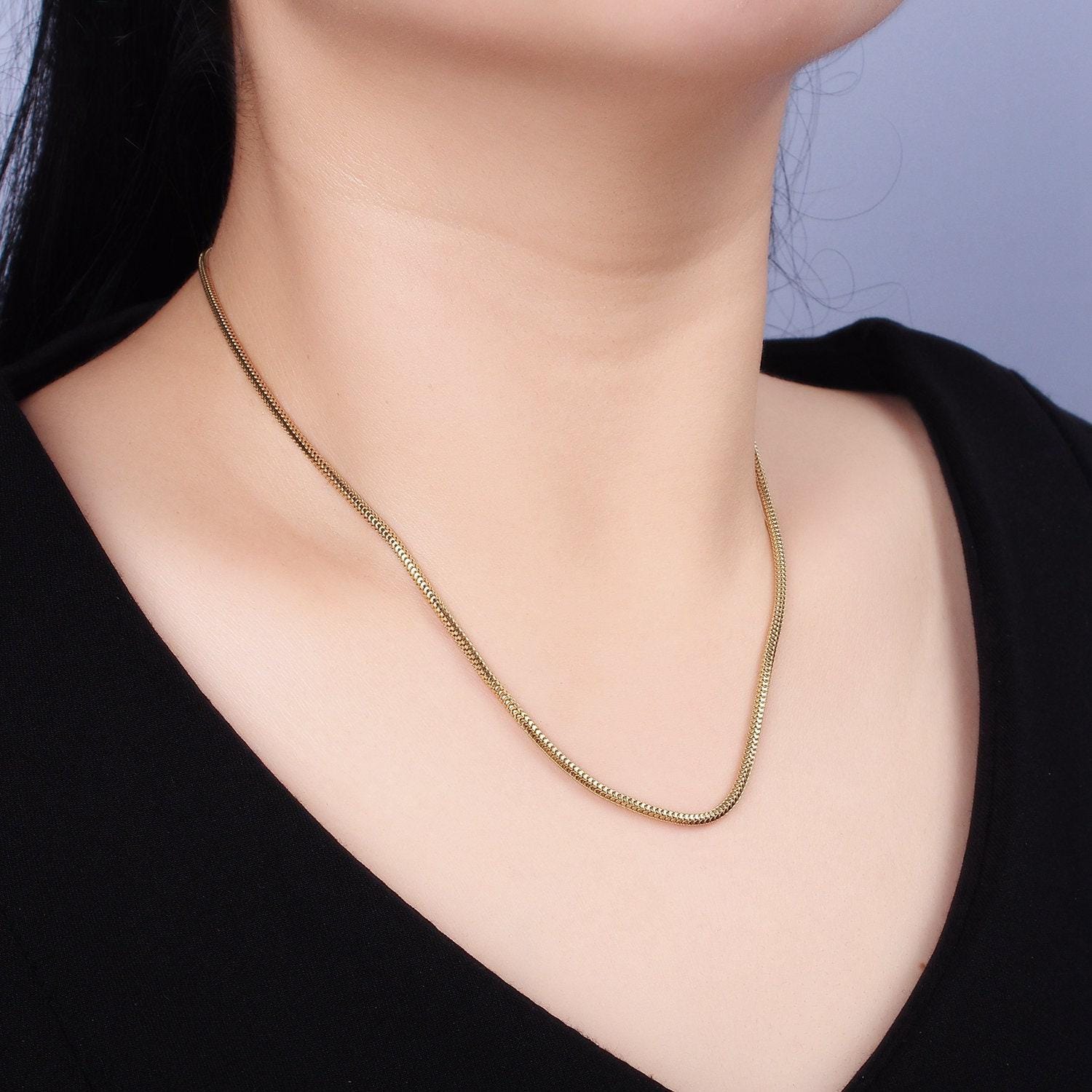 Stainless steel 2mm box chain 18 inch layering necklace | wa-2018