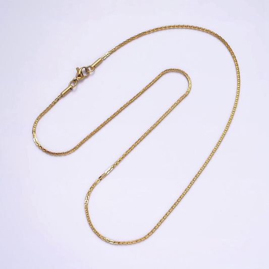Stainless steel 1.6mm dainty designed square link 18 inch layering chain necklace | wa-2003