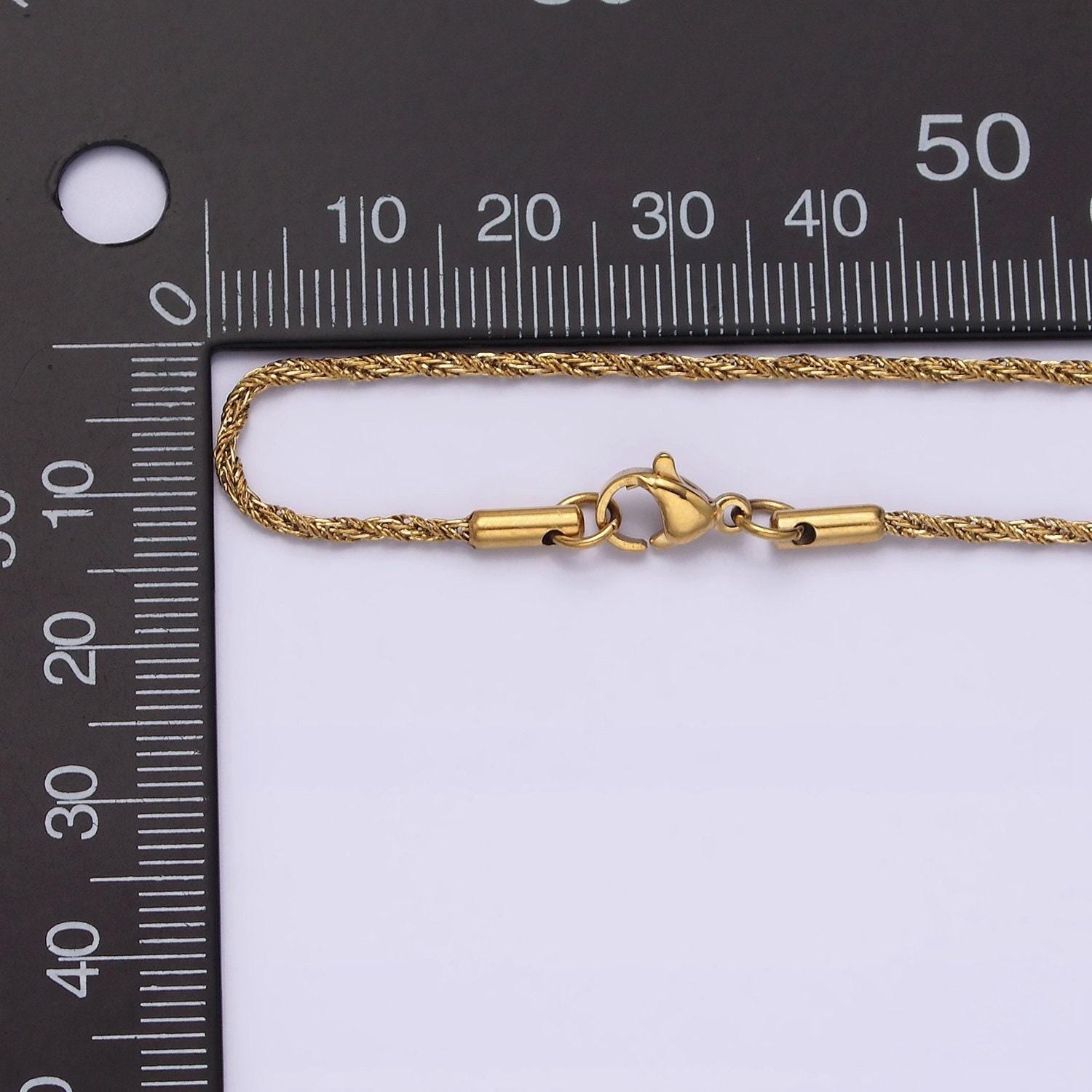 Stainless steel 1.5mm twisted rope 18 inch layering chain necklace | wa-1999
