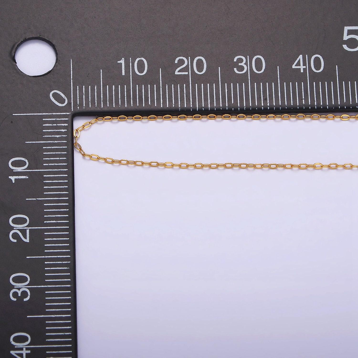 Dainty 24k gold vermeil cable chain necklace 925 sterling silver necklace chain w/ heavy 24k gold plated 15.35 inch | wa1980