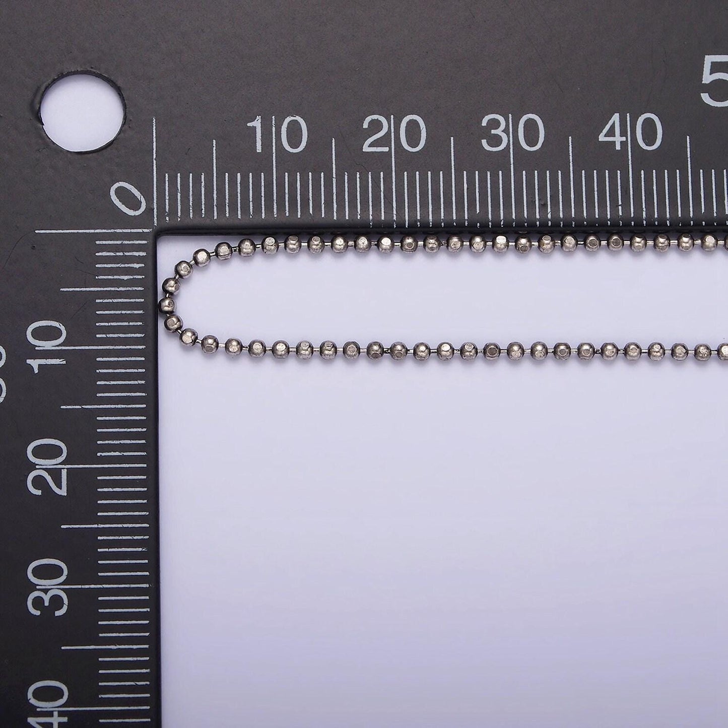 1mm oxidized ball beaded chain necklace 925 sterling silver 15.35 inch + 2 inch extender adjustable chain necklace wa-1967
