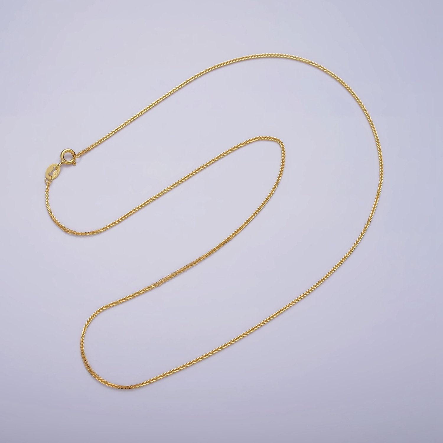 24k gold vermeil curb necklace chain, 925 sterling silver necklace chain w/ heavy 24k gold plated 18.5 inch | wa1959