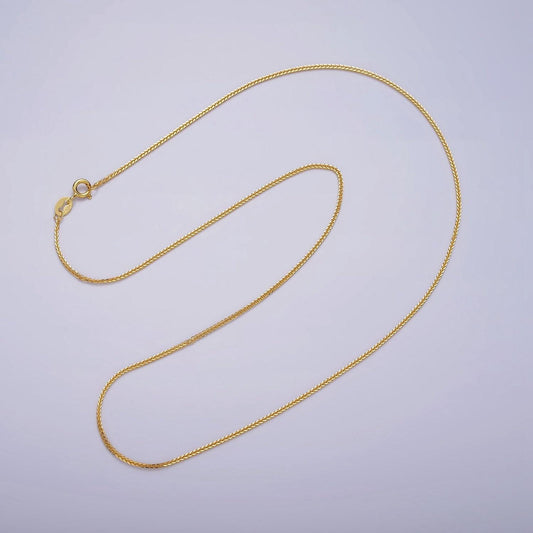 24k gold vermeil curb necklace chain, 925 sterling silver necklace chain w/ heavy 24k gold plated 18.5 inch | wa1959