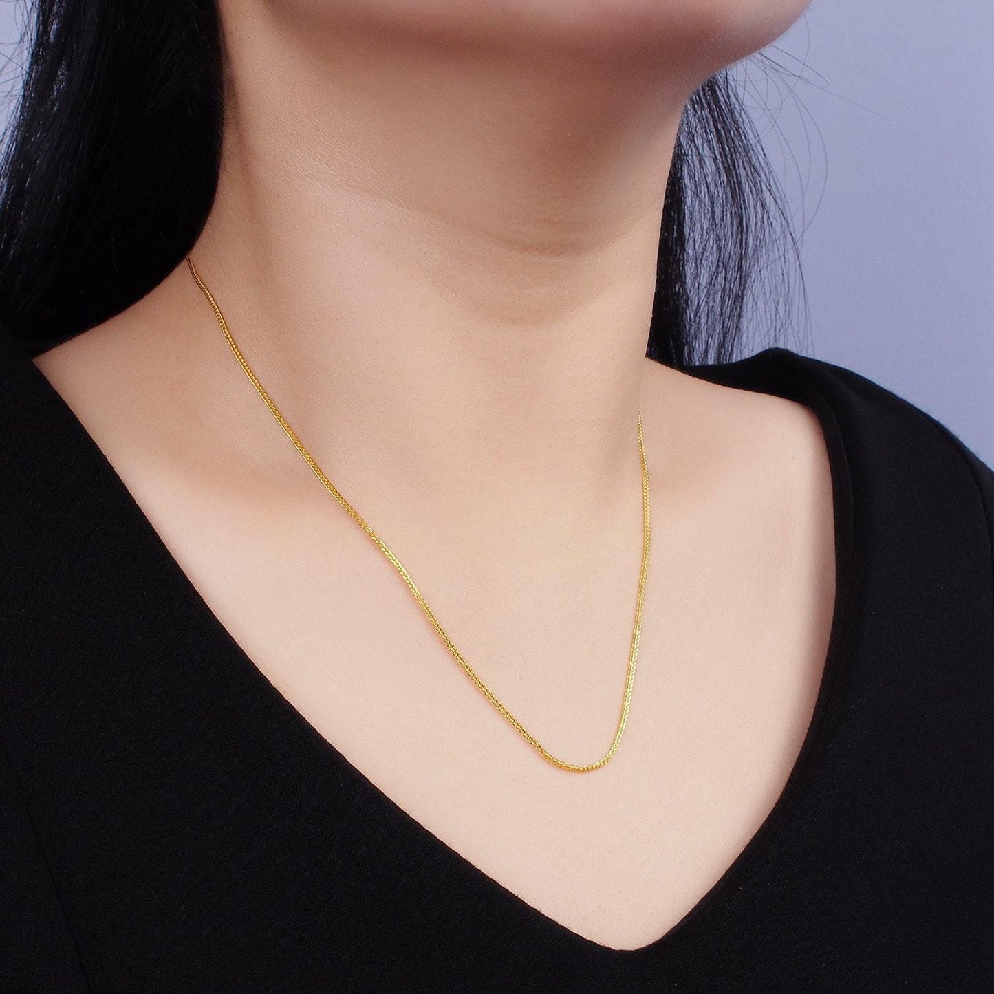 24k gold vermeil curb necklace chain, 925 sterling silver necklace chain w/ heavy 24k gold plated 18.5 inch | wa1959