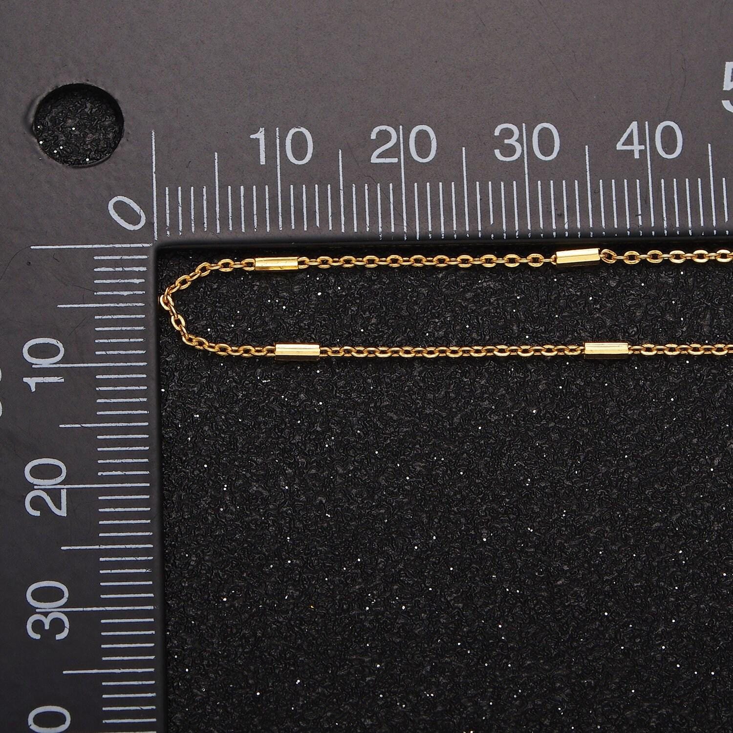 16k gold vermeil s925 sterling silver 1.3mm tube satellite 15.5 inch choker chain necklace | wa-1954