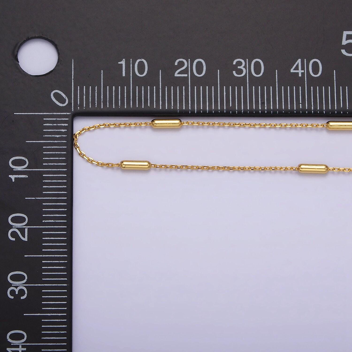 16k gold vermeil s925 sterling silver 1.6mm tube satellite 15.5 inch choker chain necklace | wa-1953