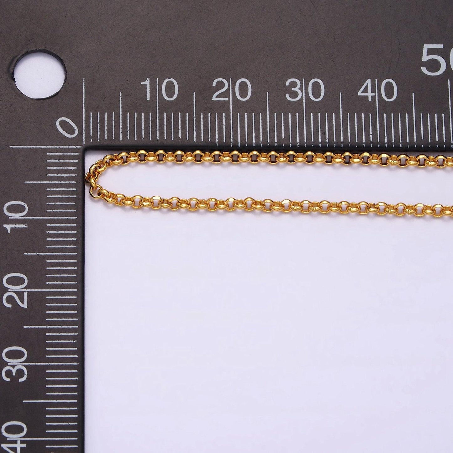 24k gold filled 2mm dainty rollo chain 19.75 inch layering necklace | wa-1940