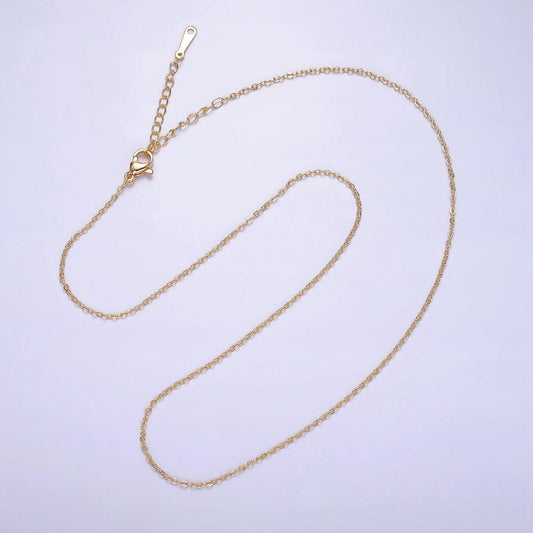 16k gold filled 1.2mm dainty cable 18 inch layering chain necklace | wa-1938