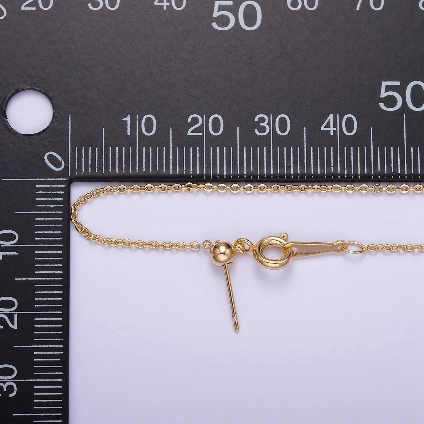 16k gold filled 1.2mm dainty cable 18.5 inch slider chain necklace | wa-1939
