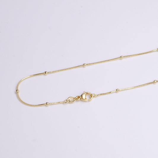 14k gold filled 2mm satellite 0.7mm dainty omega snake 19.5 inch chain necklace | wa-1911