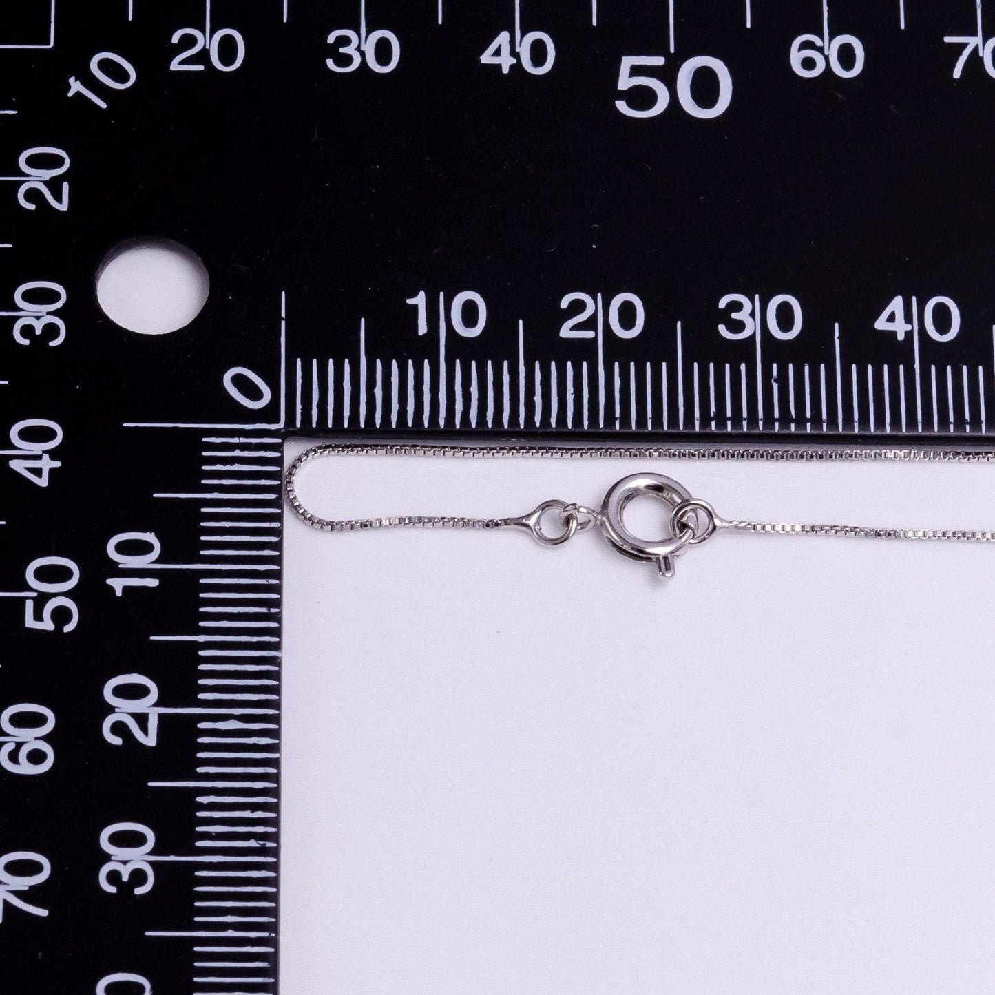 White gold filled 0.5mm dainty box chain 17.5 inch chain necklace | wa-1908