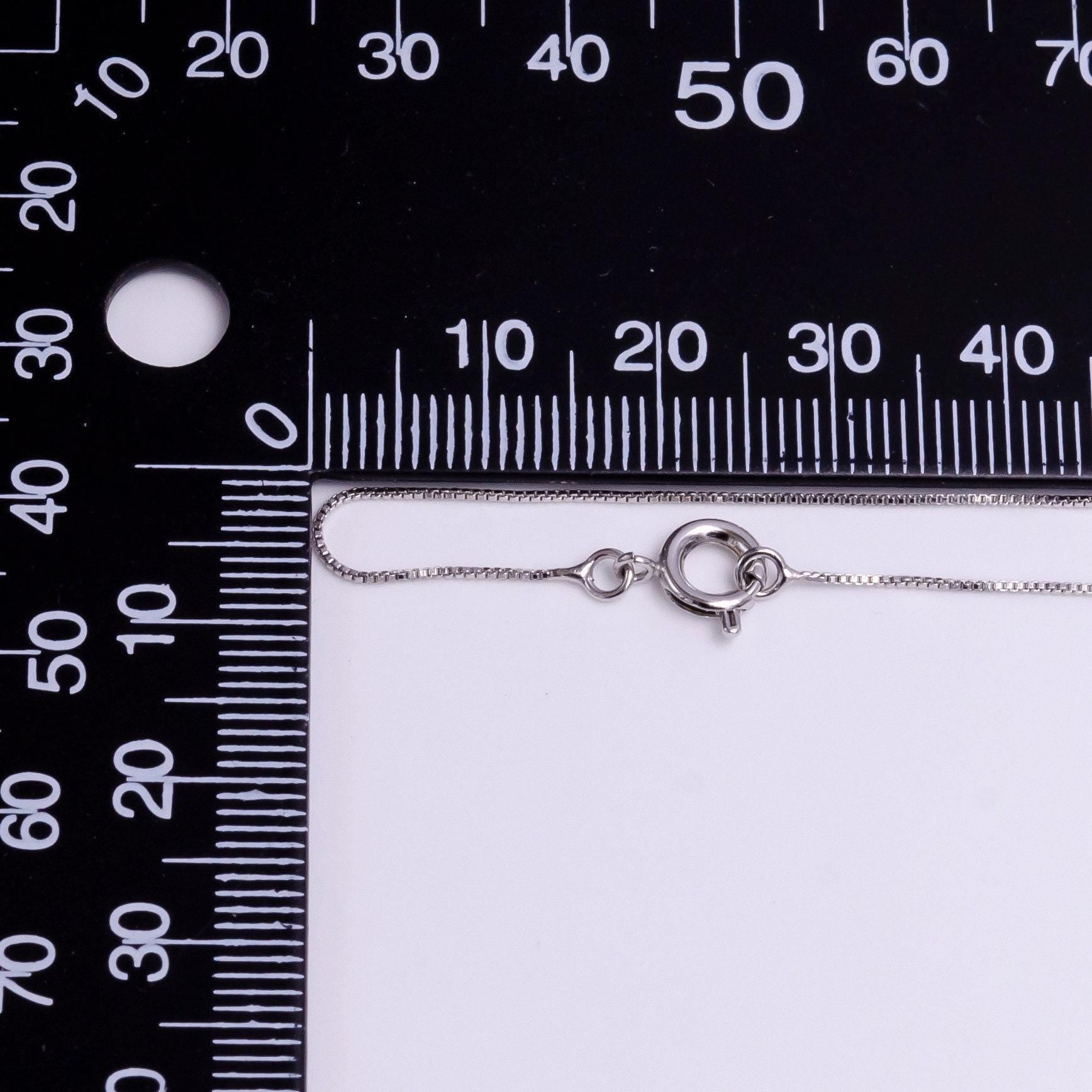 White gold filled 0.5mm dainty box chain 17.5 inch chain necklace | wa-1908
