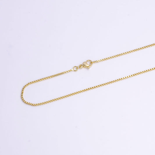 1.2mm box 17.5 inch dainty layering chain necklace | wa-1896