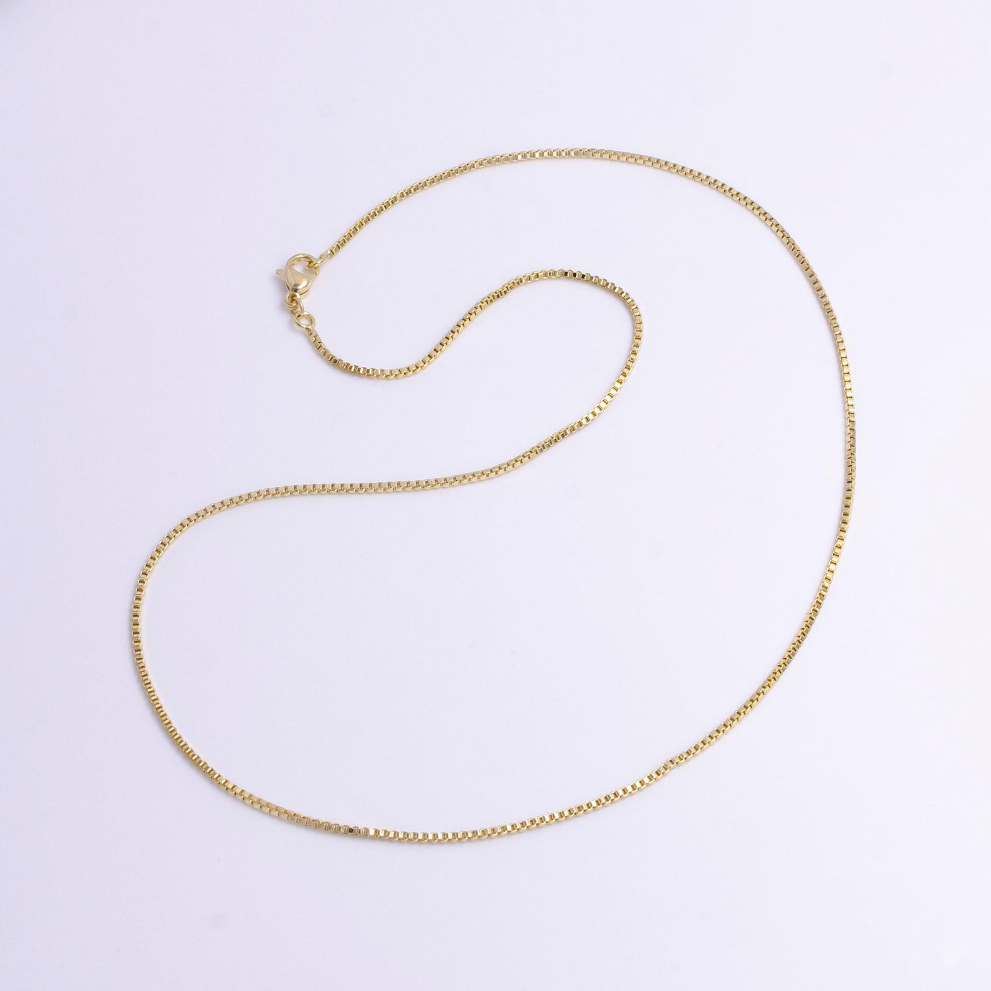1.2mm box 17.5 inch dainty layering chain necklace | wa-1896