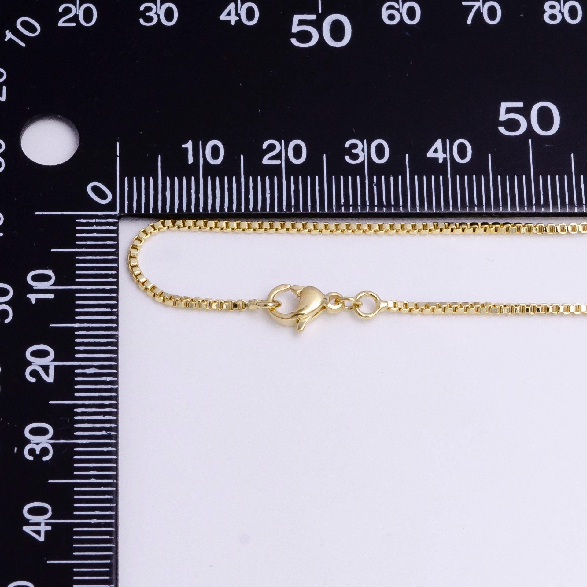 1.2mm box 17.5 inch dainty layering chain necklace | wa-1896
