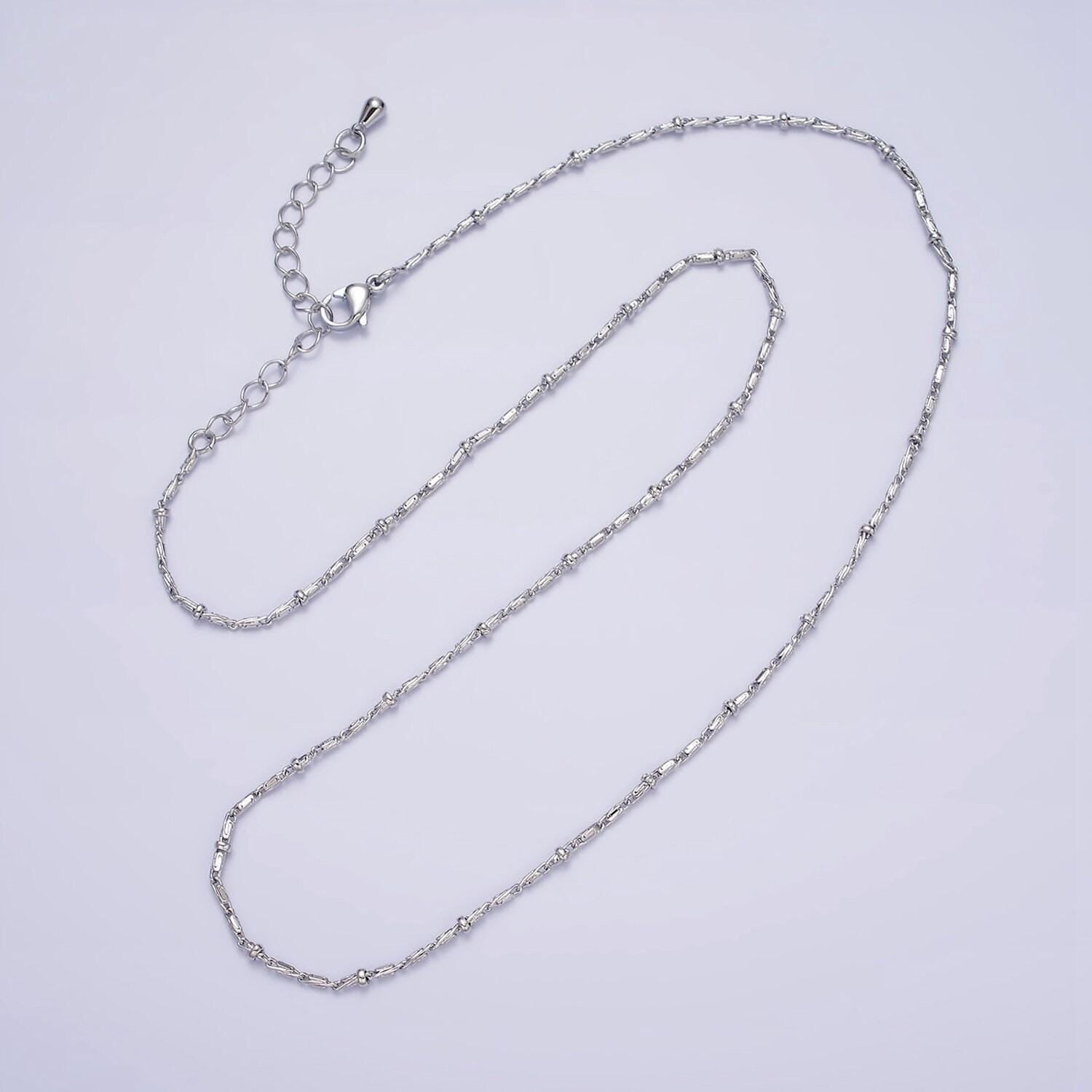 16k gold filled beaded satellite chain gold filled silver chain simple everyday layering necklace 17 inch | wa-1859 wa-1860