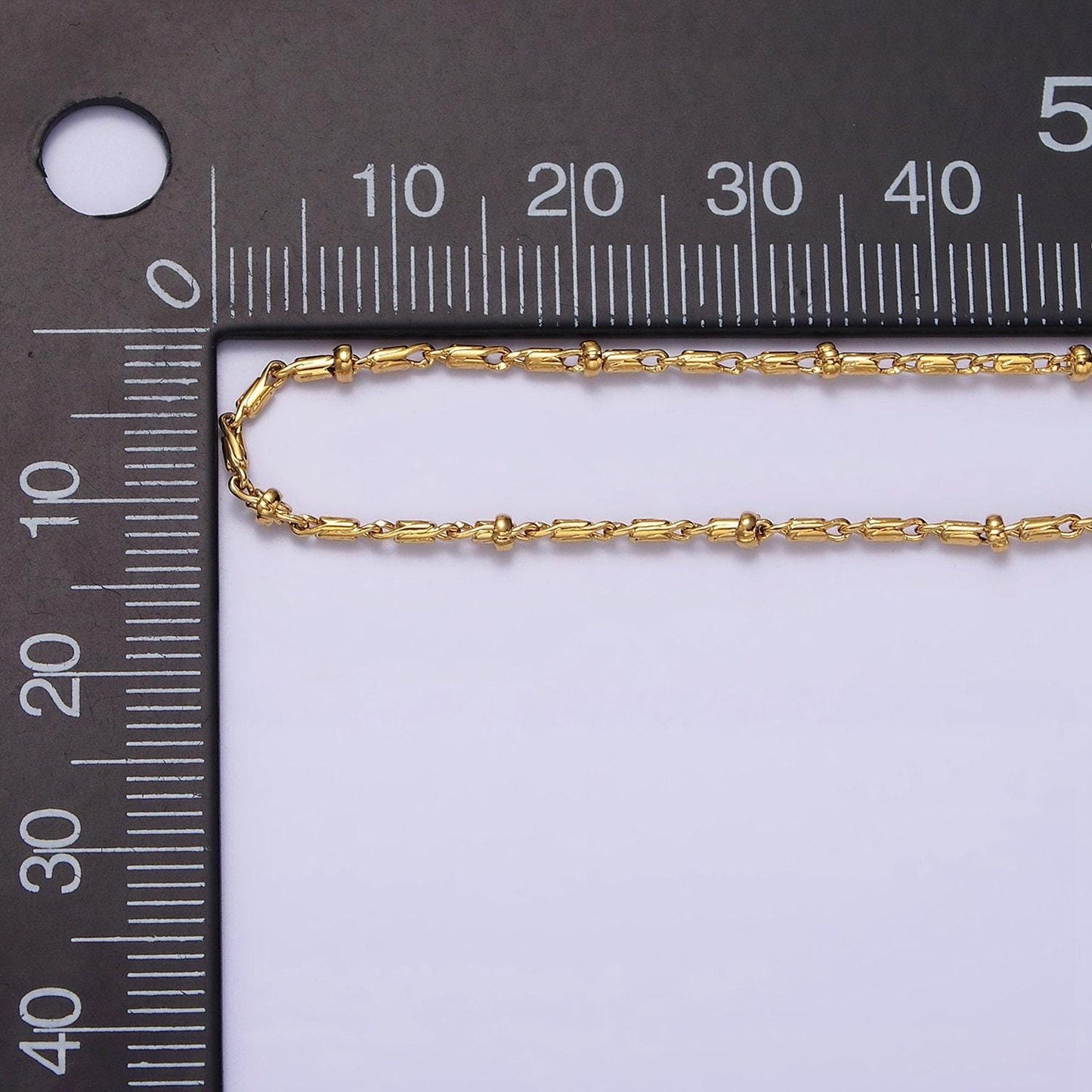 24k gold filled tube chain with gold beads for wholesale necklace dainty satellite chain jewelry making supplies | wa1857 wa1858