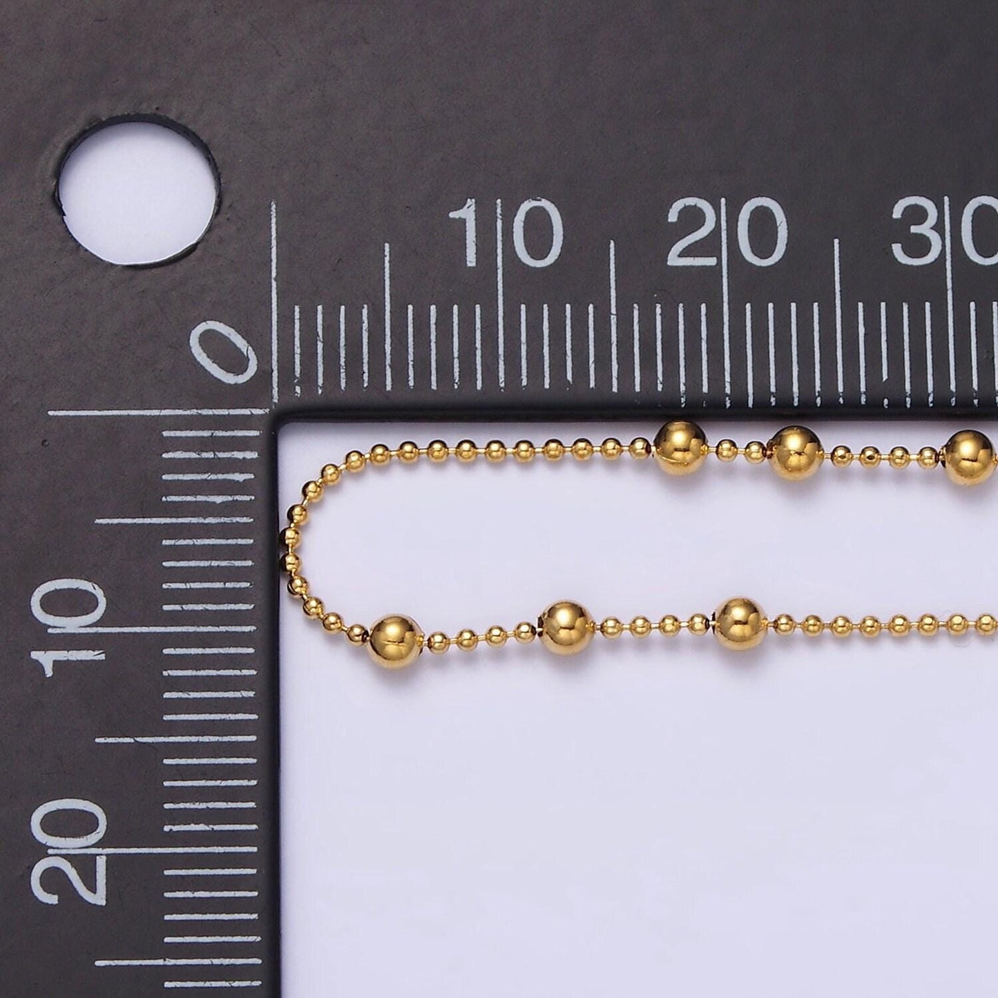 24k gold filled beaded satellite chain gold filled silver chain simple everyday layering necklace 15.75 inch | wa-1855 wa-1856