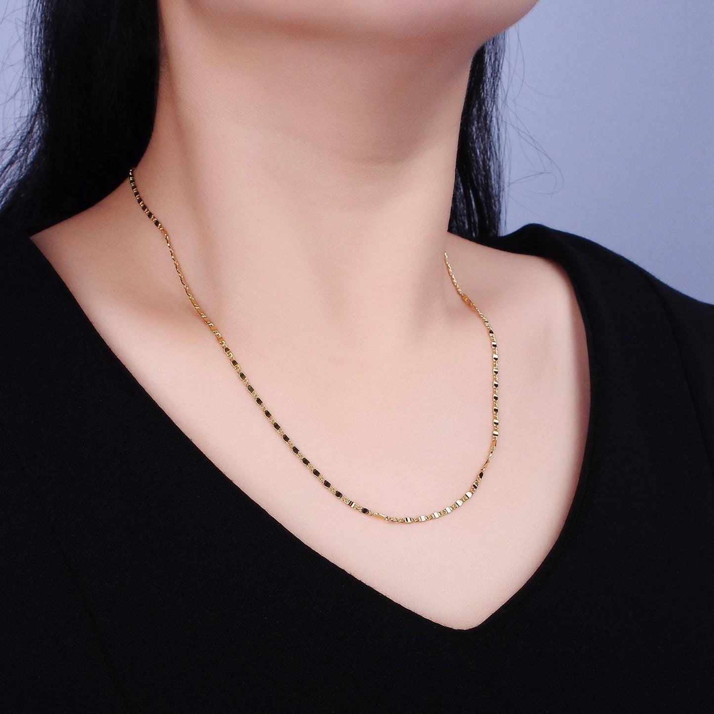 24k gold filled twisted chain with gold beads for wholesale necklace dainty satellite chain jewelry making supplies | wa1847 wa1848