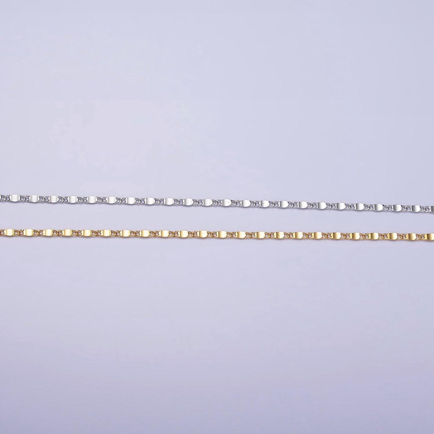 24k gold filled flat diamond cut mariner necklace 15.75 inch, 18 inches for minimalist jewelry | wa-1841 wa-1842