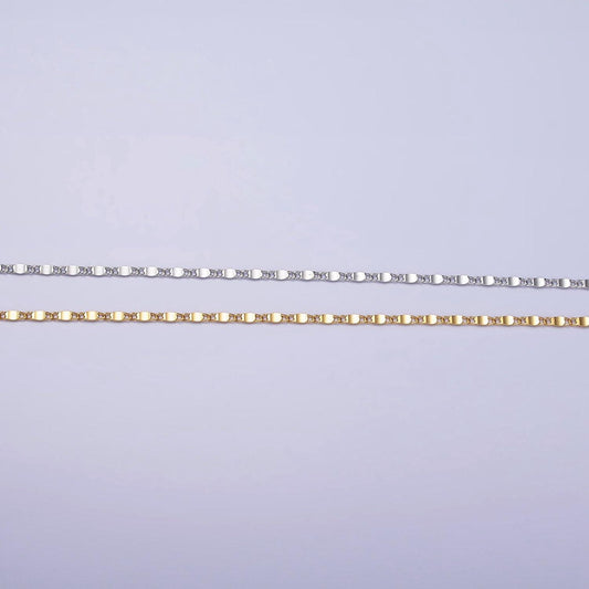 24k gold filled flat diamond cut mariner necklace 15.75 inch, 18 inches for minimalist jewelry | wa-1841 wa-1842