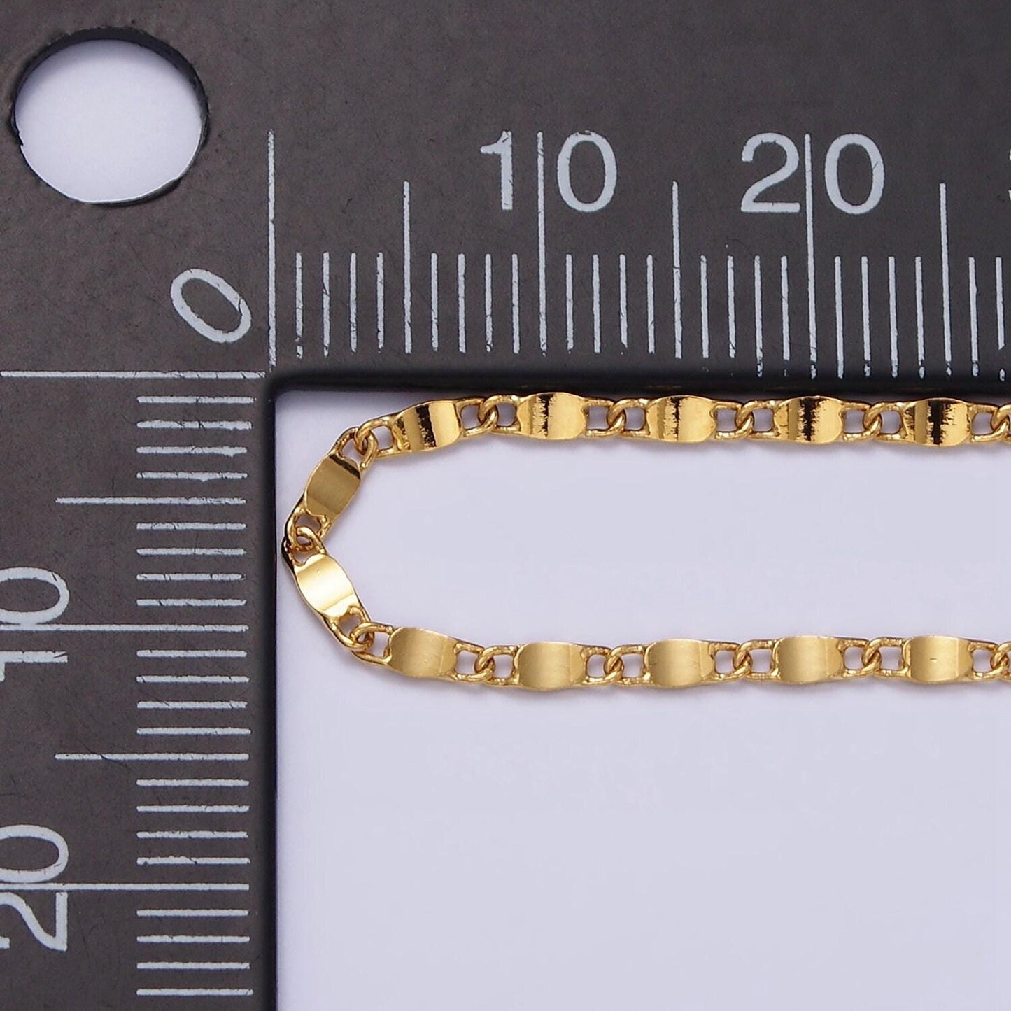 24k gold filled flat diamond cut mariner necklace 15.75 inch, 18 inches for minimalist jewelry | wa-1841 wa-1842