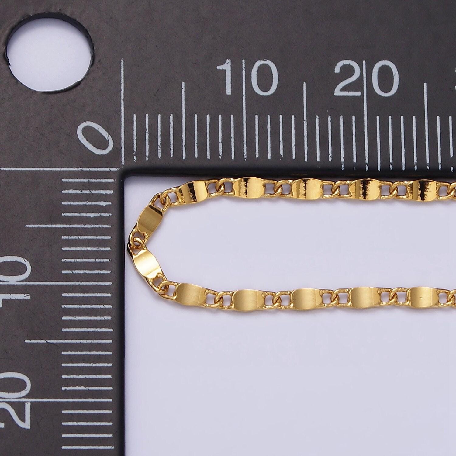 24k gold filled flat diamond cut mariner necklace 15.75 inch, 18 inches for minimalist jewelry | wa-1841 wa-1842